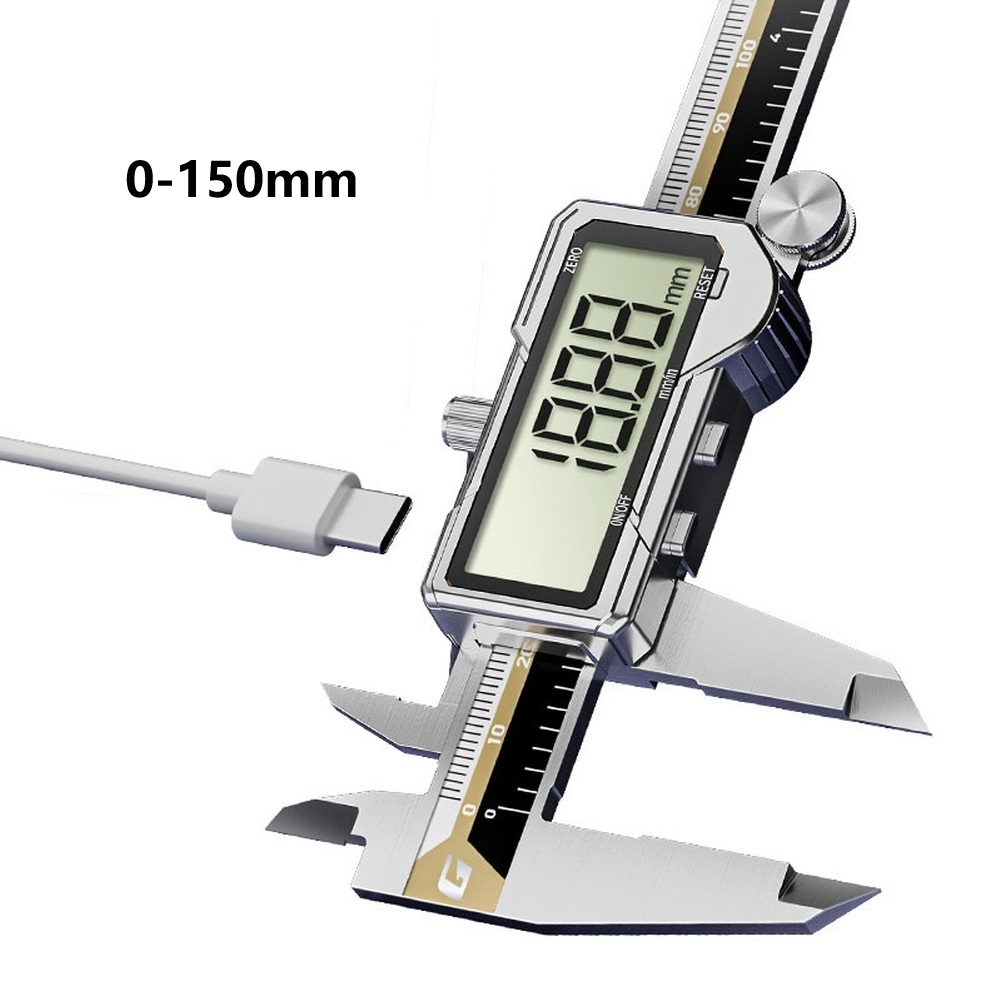 Digital Caliper 150Mm Stainless Steel - デジタルキャリパー タイプC充電ポート付き 150 200 300mm 0.01mm分解能