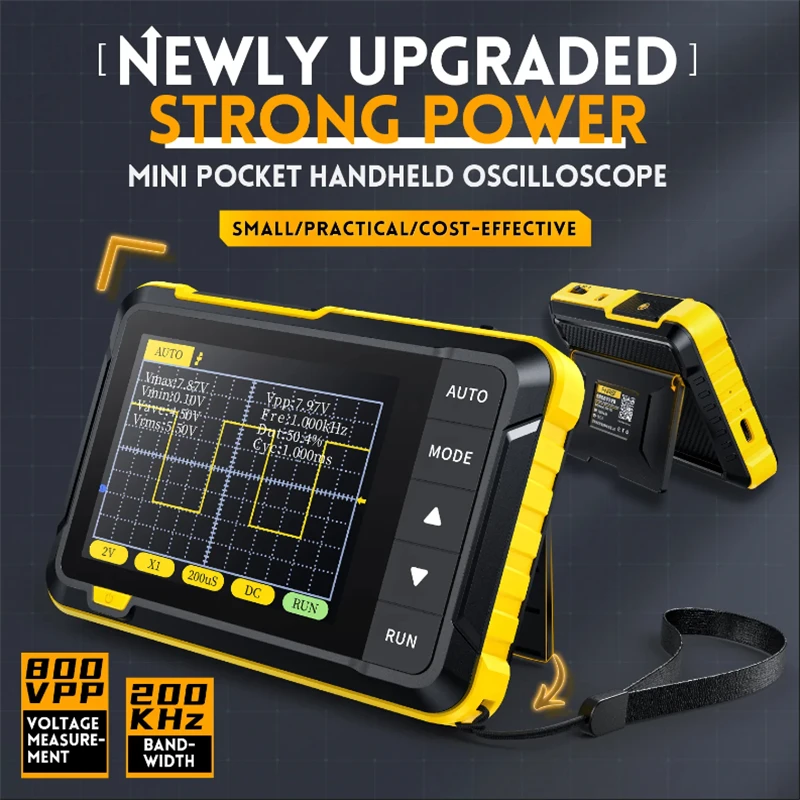Fnirsi Digital Oscilloscope Handheld - アップグレード版 ポータブルデジタルオシロスコープキット 1000mAh 2.5MSa/s プロフェッショナル DSO152