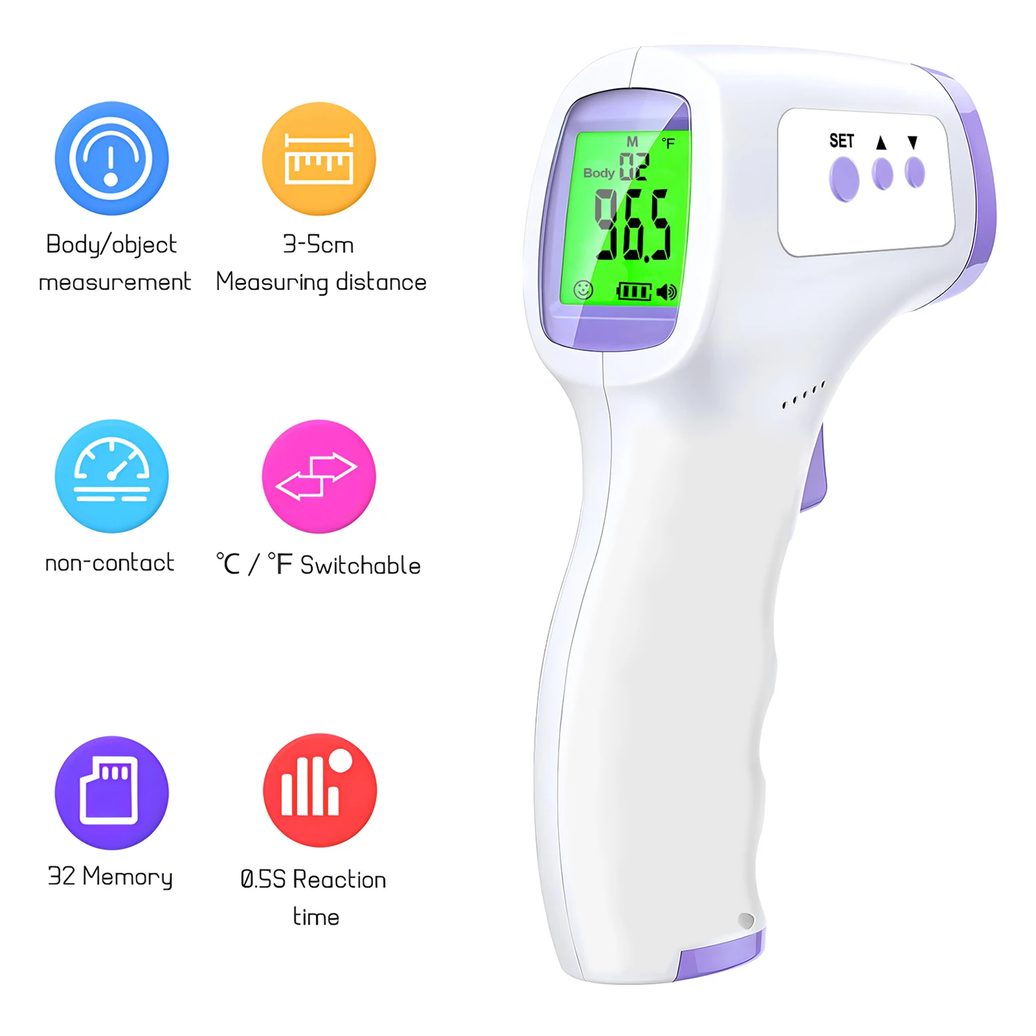 Medical Supplies - 非接触型デジタル体温計、赤外線医療用体温計、赤ちゃんや大人の体温測定に使用できる発熱検知ツール。