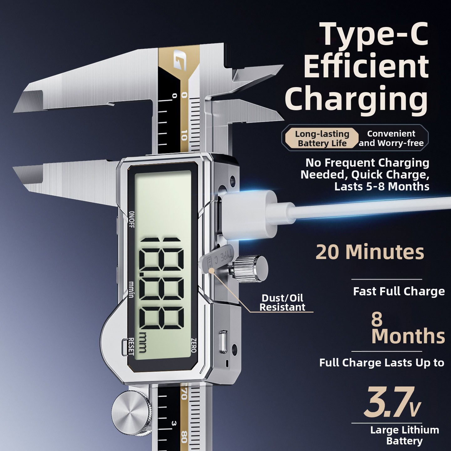 デジタルキャリパー タイプC充電ポート付き 150 200  - Digital Caliper 150Mm Stainless Steel のレビューと価格