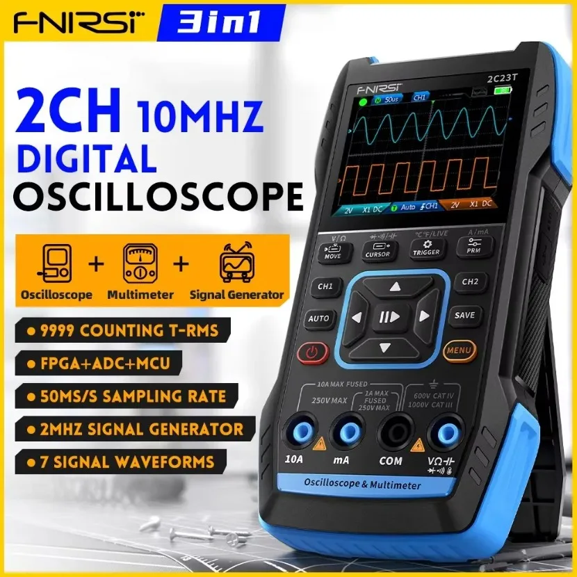 FNIRSI 2C23T ポータブルデジタルオシロスコープ・ - Fnirsi Digital Oscilloscope Handheld のレビューと価格