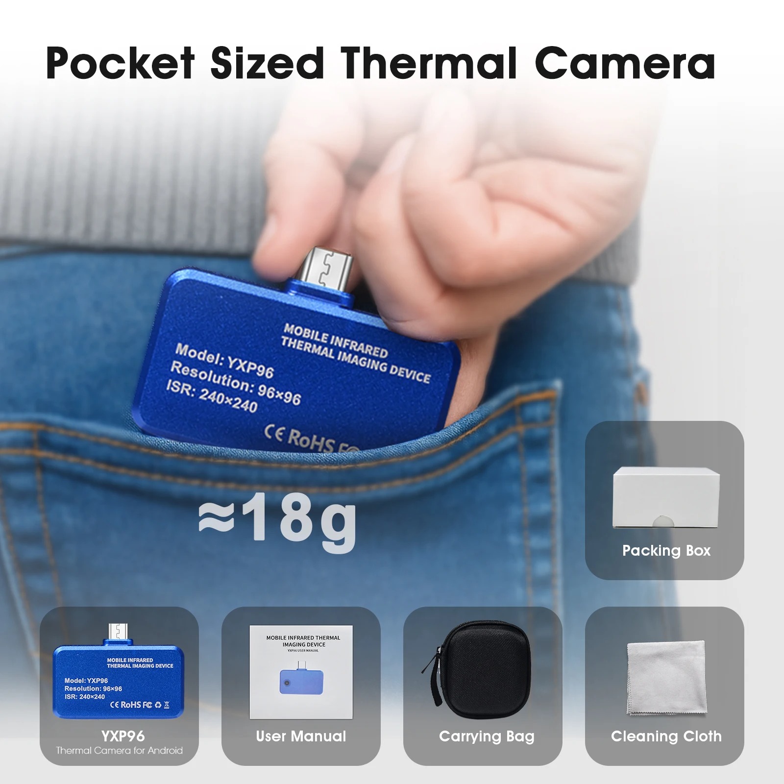 携帯電話用サーマルイメージャー 赤外線カメラ 96x96 2 - Thermal Imaging Camera Pcb Repair のレビューと価格