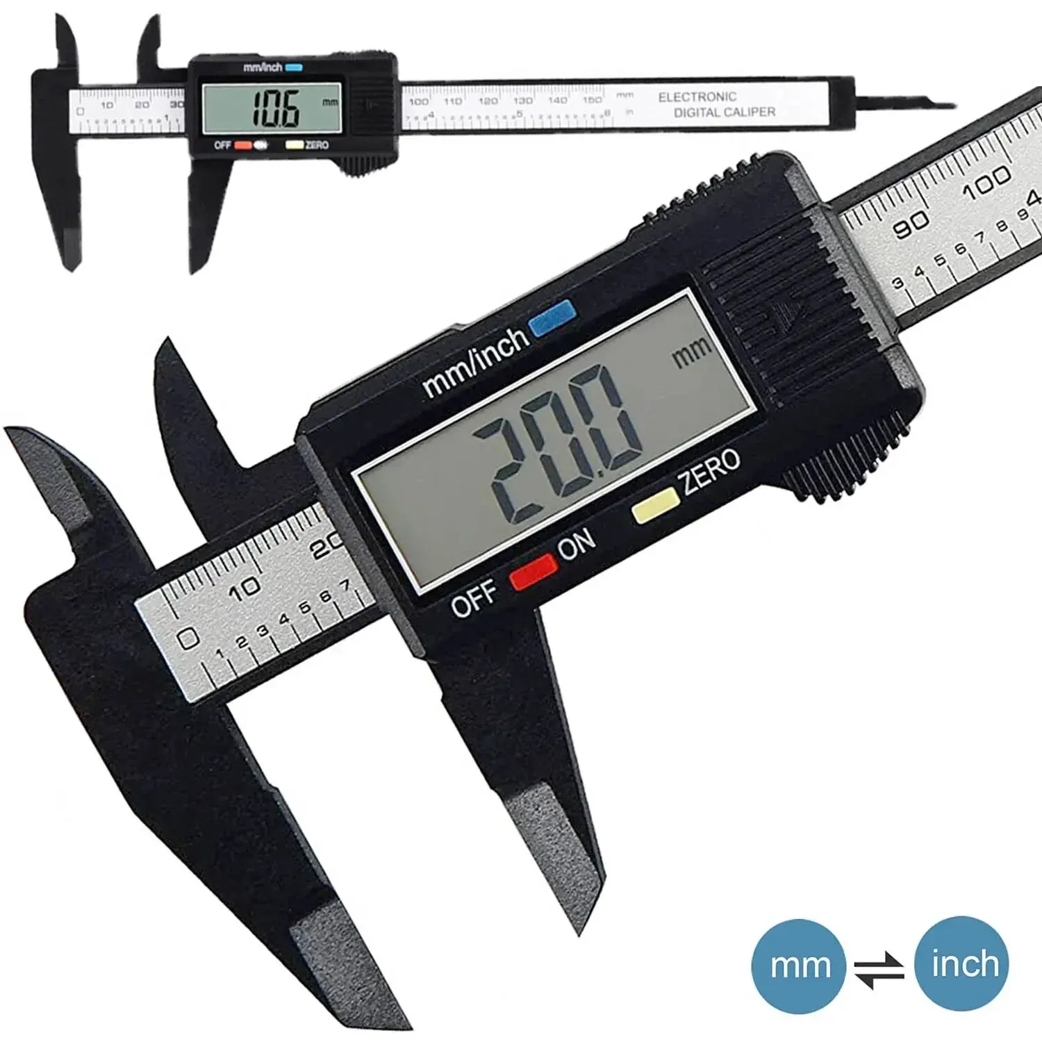 カーボンファイバーデジタルキャリパー 150mm 100mm - Digital Caliper 150Mm Stainless Steel のレビューと価格