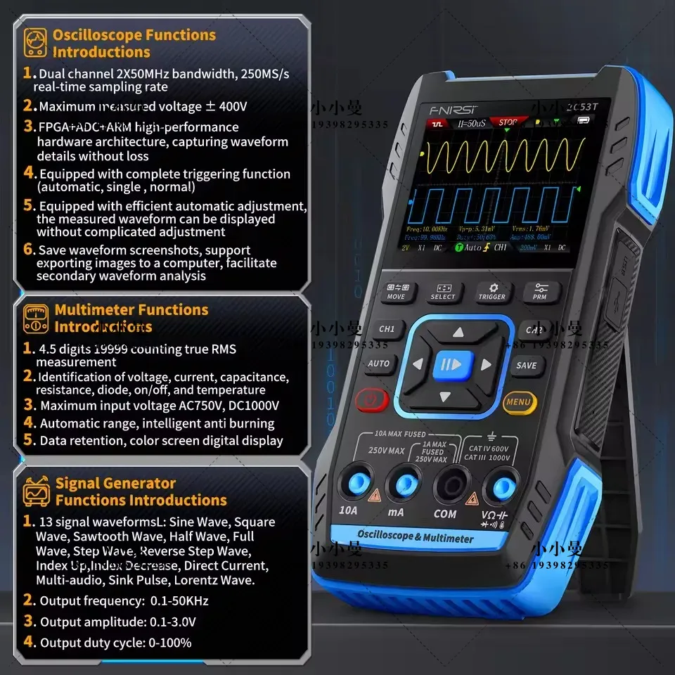 FNIRSI 2C23T 10MHz、2C53T 50MHz - Fnirsi Digital Oscilloscope Handheld のレビューと価格