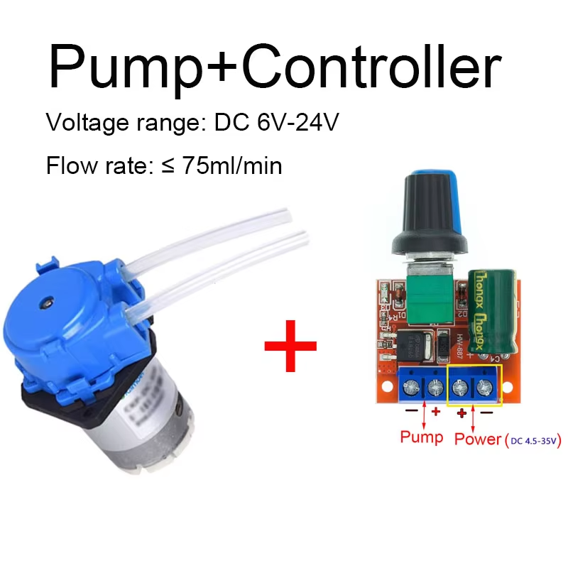 小型の調整可能な蠕動ポンプ。DC6V～12V対応。液体の定量 - Mini Peristaltic Pump 12V のレビューと価格